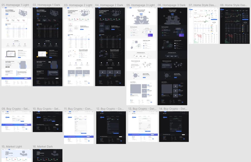 Cryptocurrency exchange in light mode and Dark mode - Preview 1