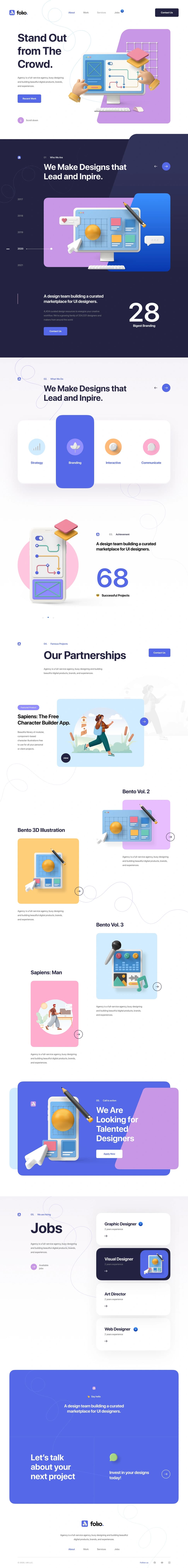 Folio Agency Website (For designers) - Preview 1