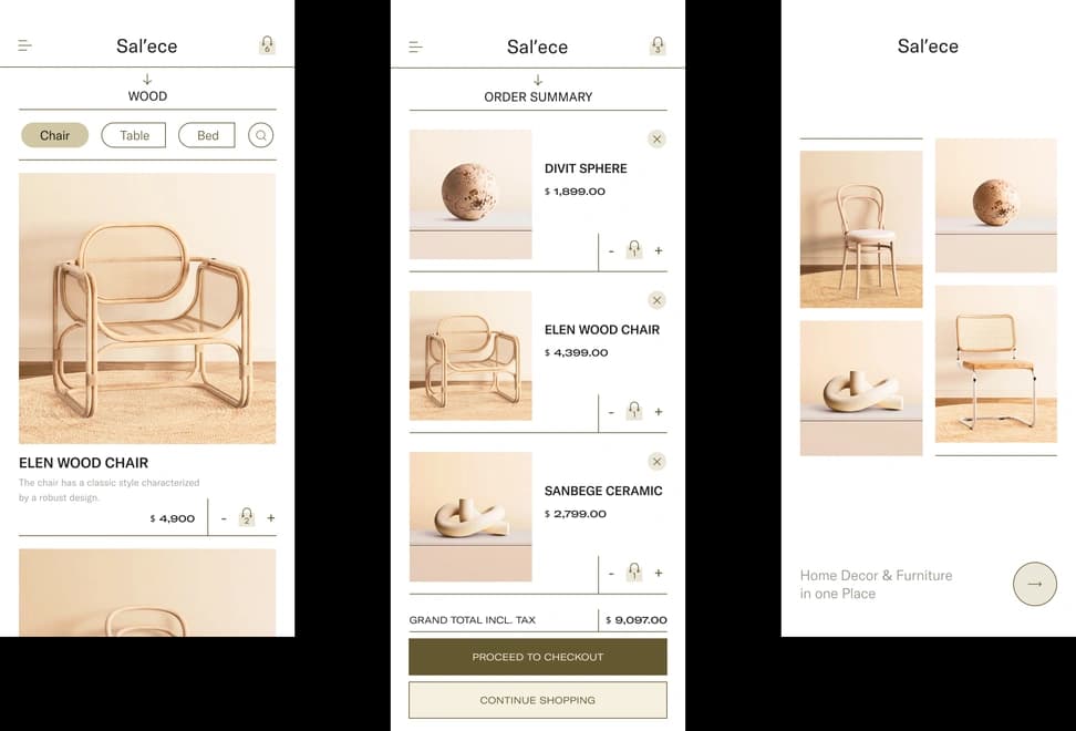 Elegant Furniture Shop Mobile App - Preview 1