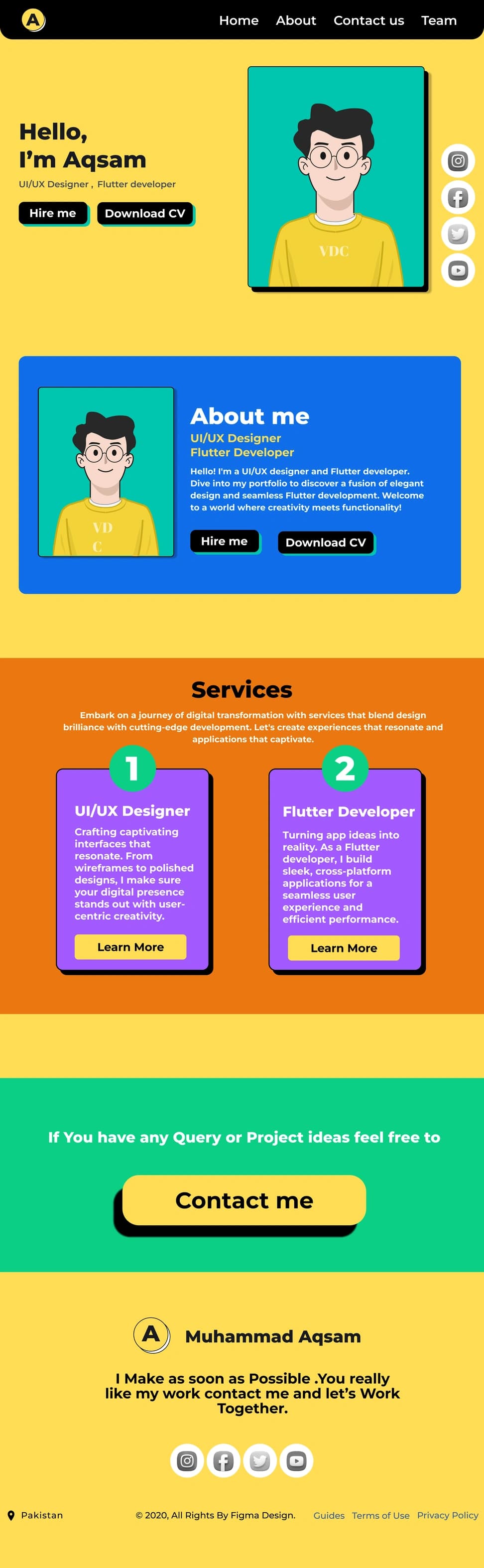 Designer & Developer Portfolio Website - Preview 1