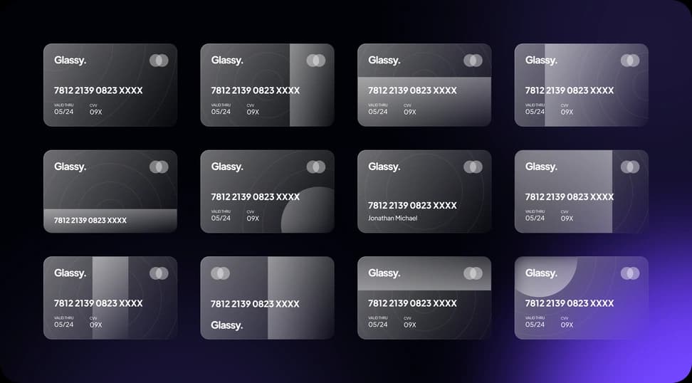 Glassy Credit Card UI — 12 Examples - Preview 1