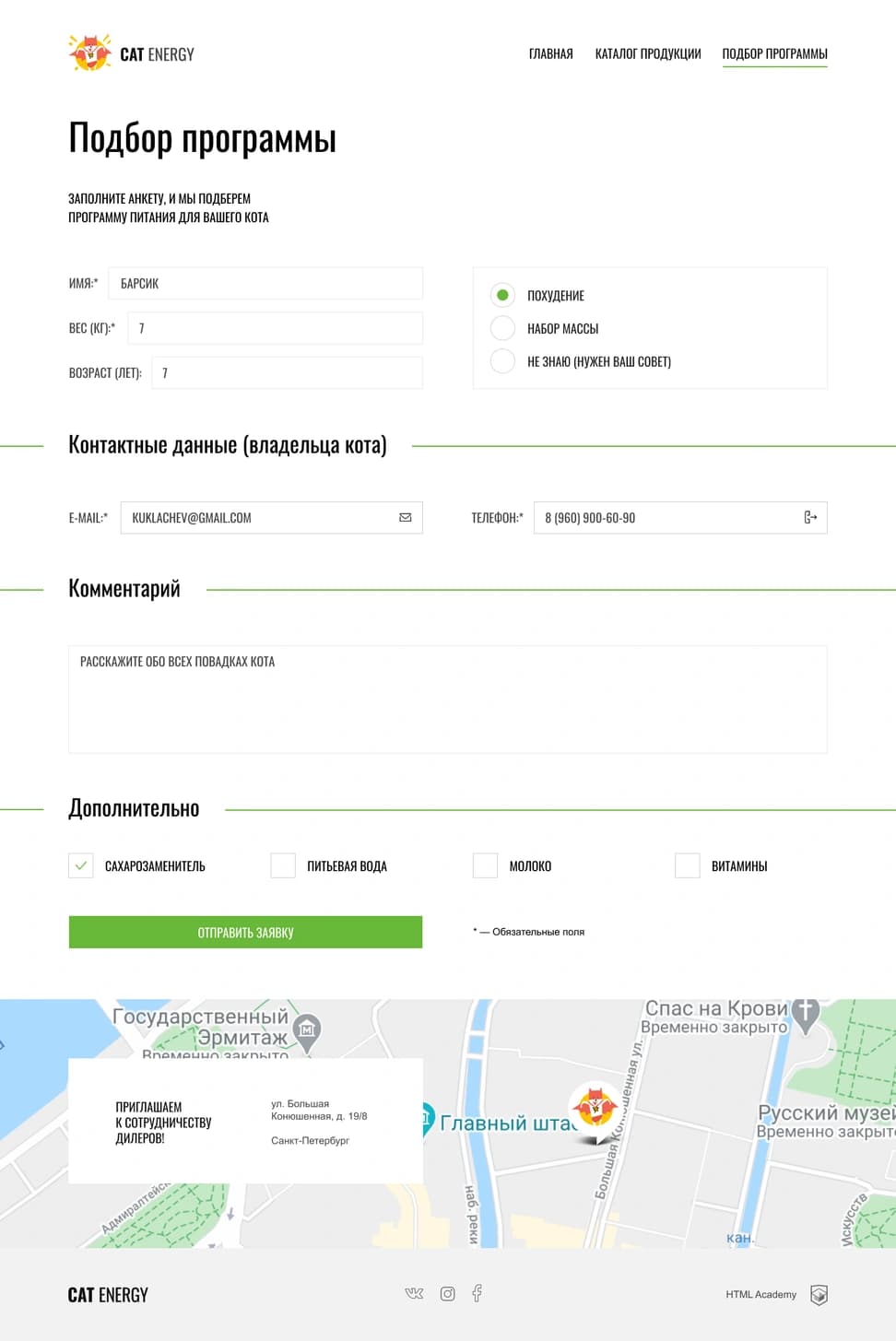 Cat Energy Multipage Website — Pet Food - Preview 3