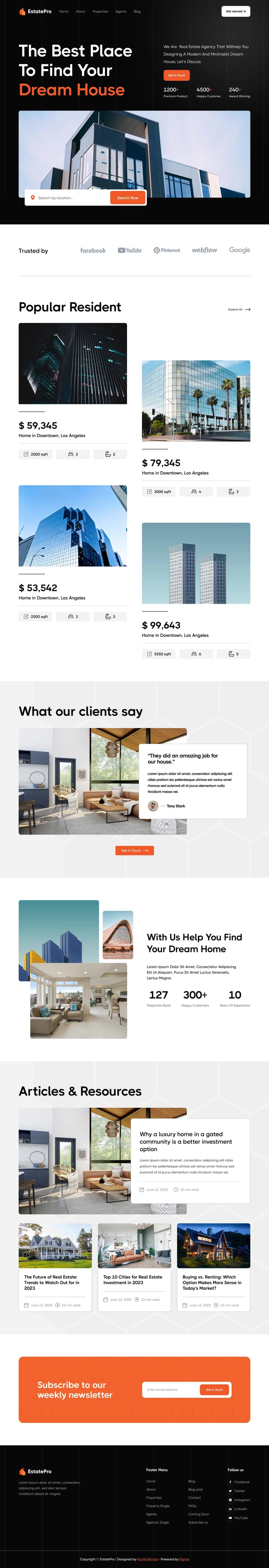 Estate Pro Real Estate Website — Full Ready Project - Preview 1