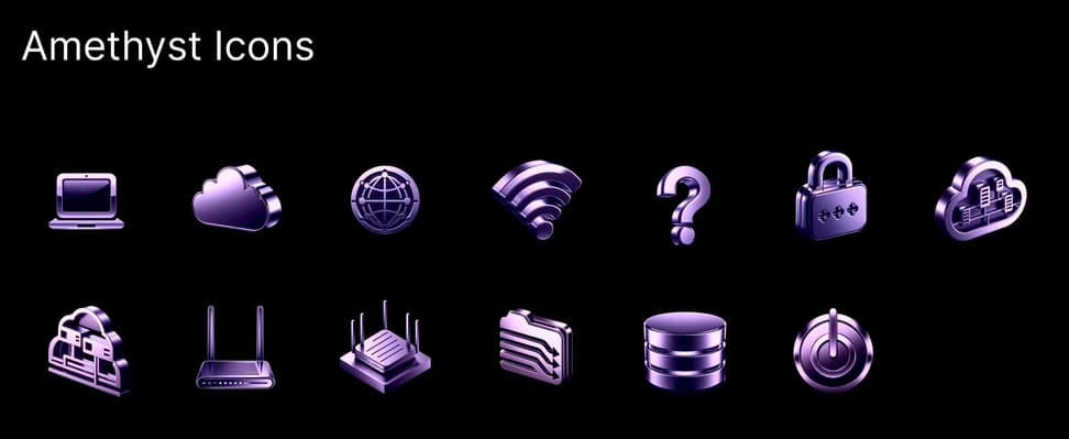 AI-Generated Computer Network Assets — 13 3D Icons - Preview 1