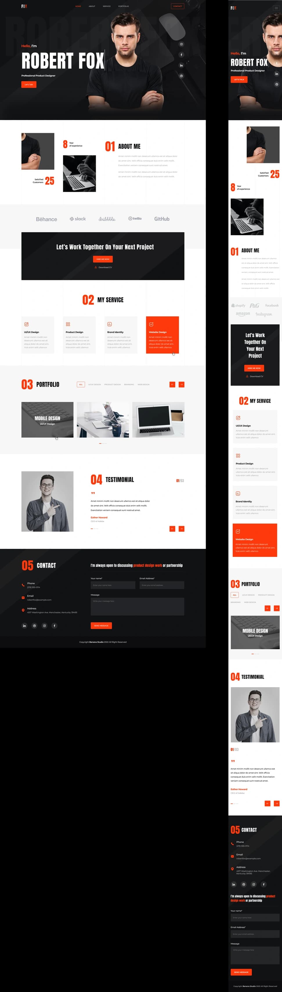 Fox Personal Page — Multi-Page Portfolio - Preview 1