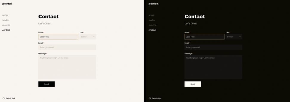 Minimal Portfolio Multi-Page — Light & Dark Theme - Preview 4