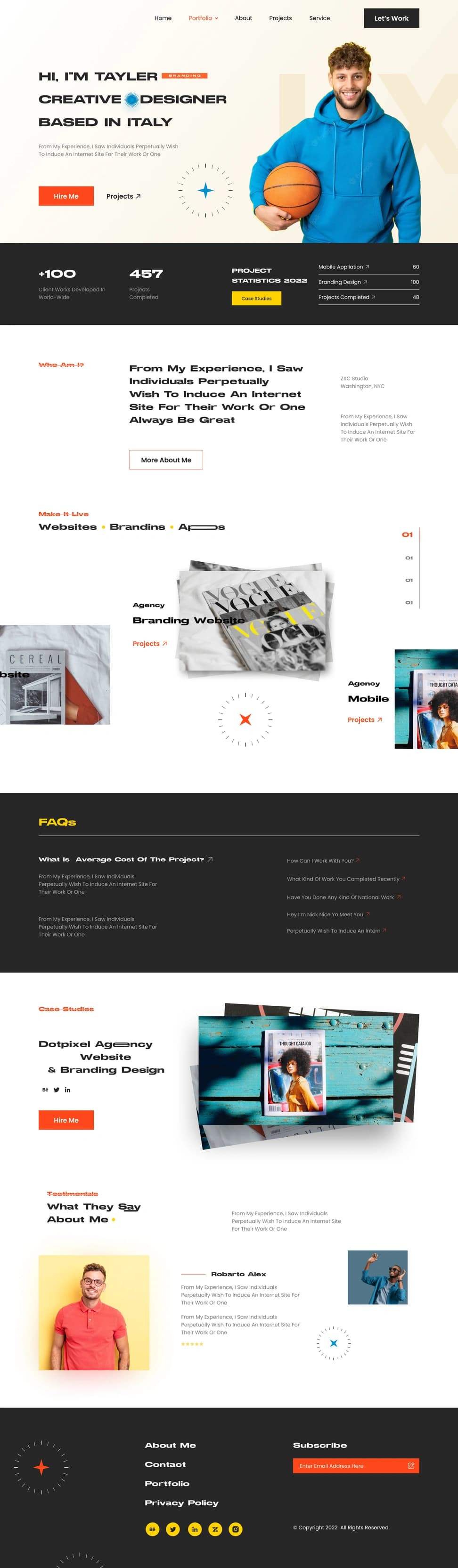 One-Page Portfolio Landing — Rich Content - Preview 1