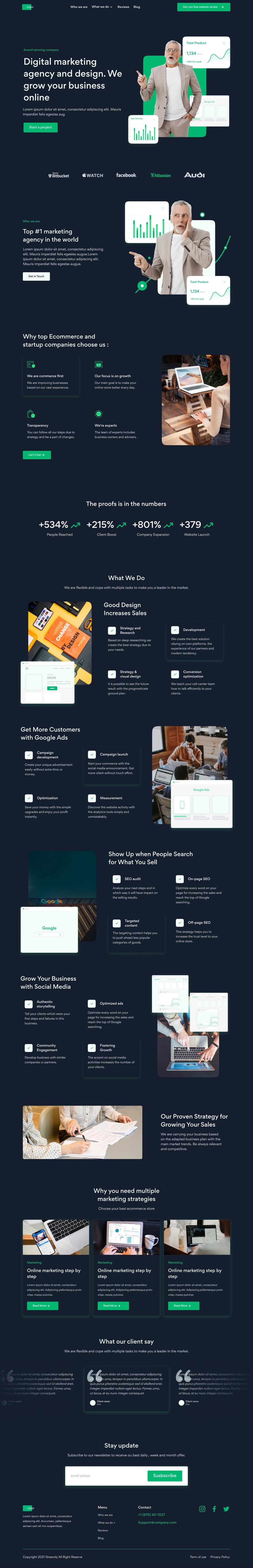 Greendy Marketing Website — Light & Dark Theme - Preview 4