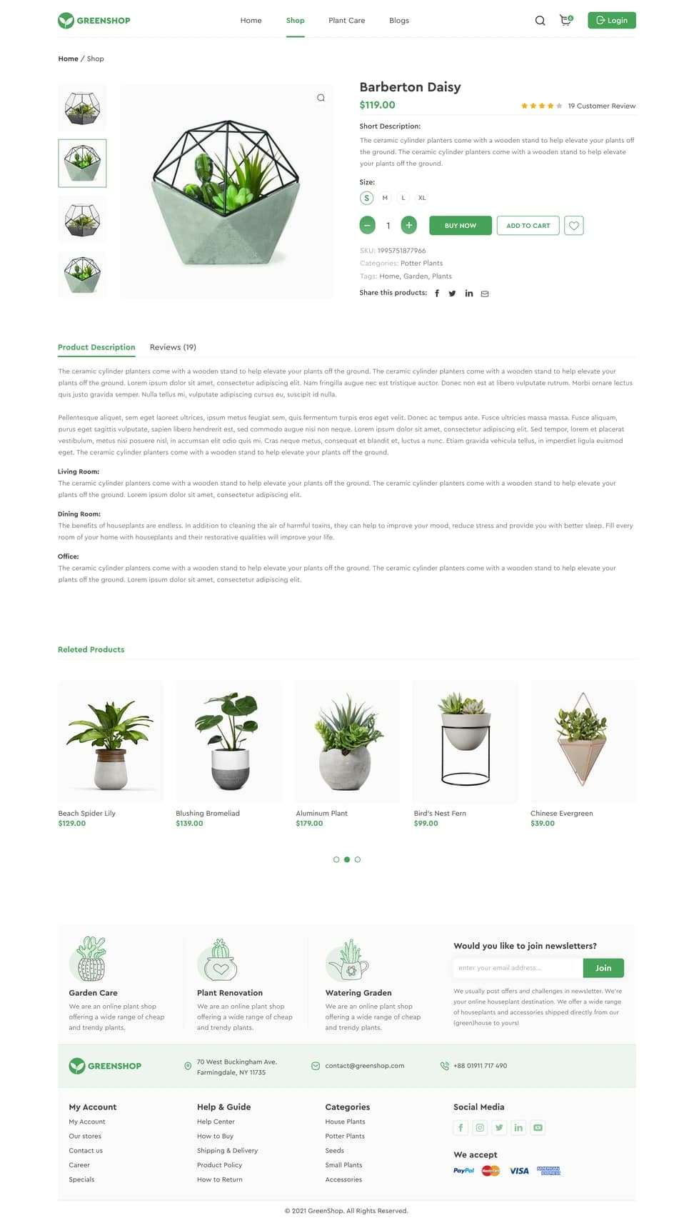 GreenShop — Flowers & Plants E-Commerce Website - Preview 2