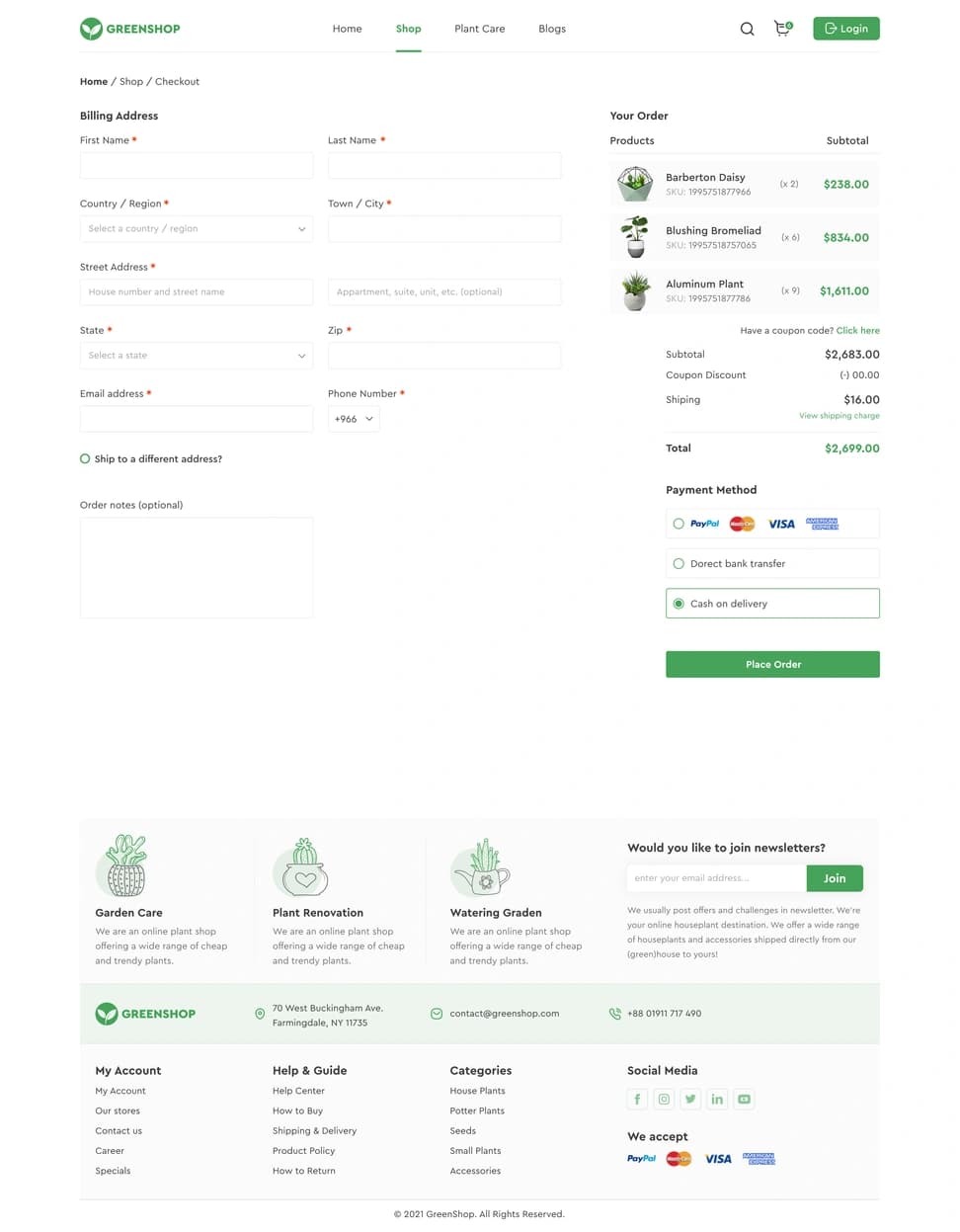 GreenShop — Flowers & Plants E-Commerce Website - Preview 4