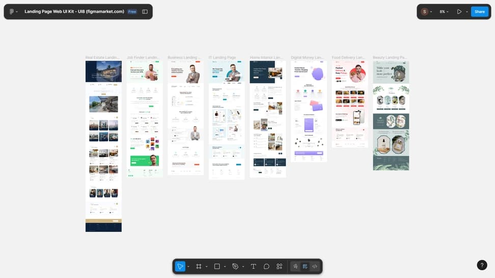 7 Landing Page Designs Collection — Non-Responsive - Preview 1