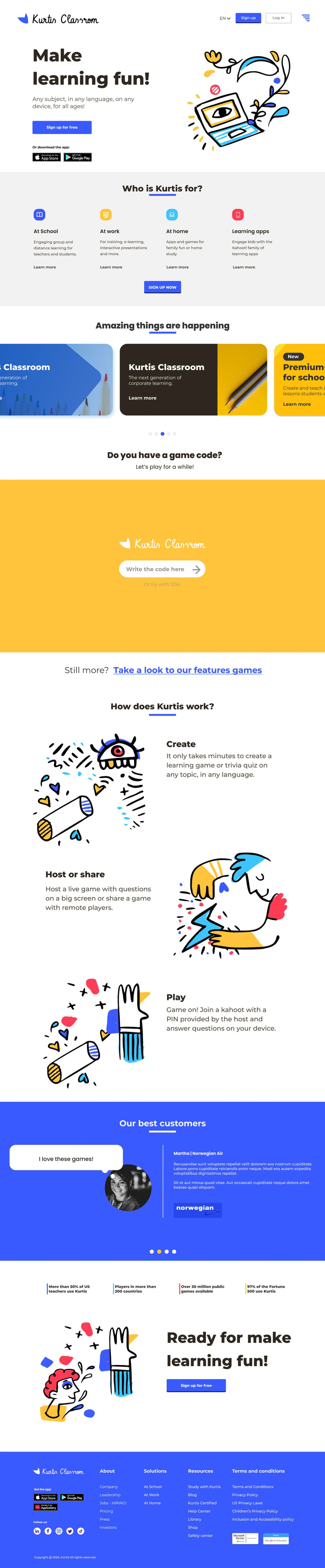 Educational One-Page Website UI - Preview 1