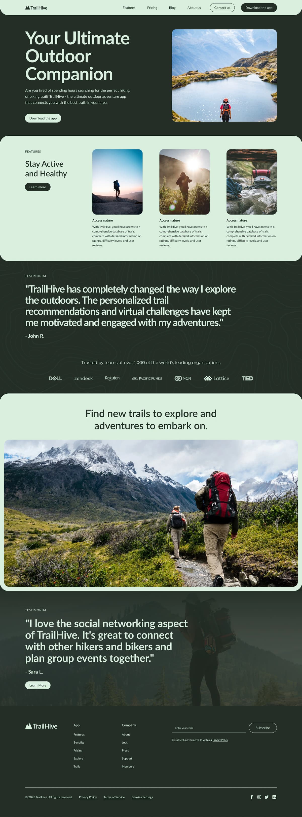 SaaS Nature Company Webflow Landing Page Design - Preview 1