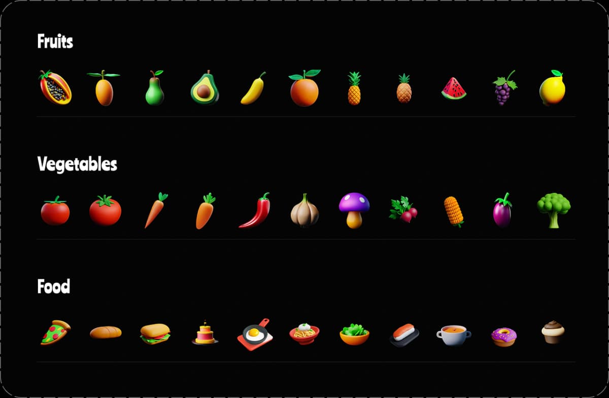 Food 3D icon set for apps, websites, and food projects - Preview 1