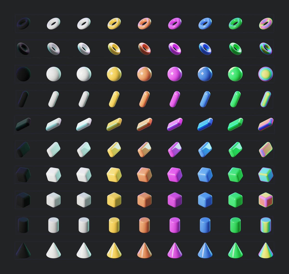 3D shapes asset pack for modern digital design - Preview 2