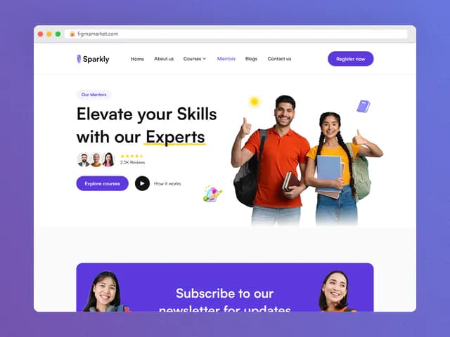 Online Educational Website & Landing Page in Figma