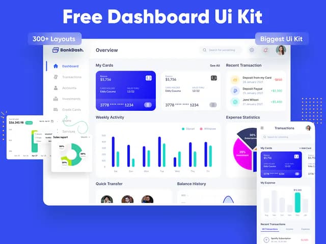 BankDash Admin Dashboard UI