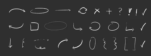 Sketchy annotation elements for UX and design mockups