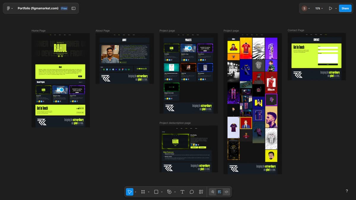 Green & Black Full-Stack Developer Portfolio Website UI - Preview 2