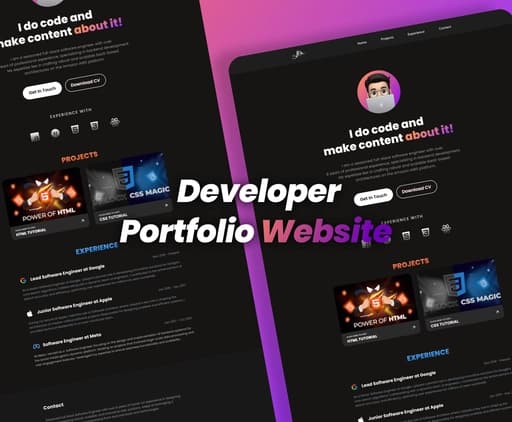 Developer Landing Page Website