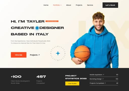 One-Page Portfolio Landing — Rich Content