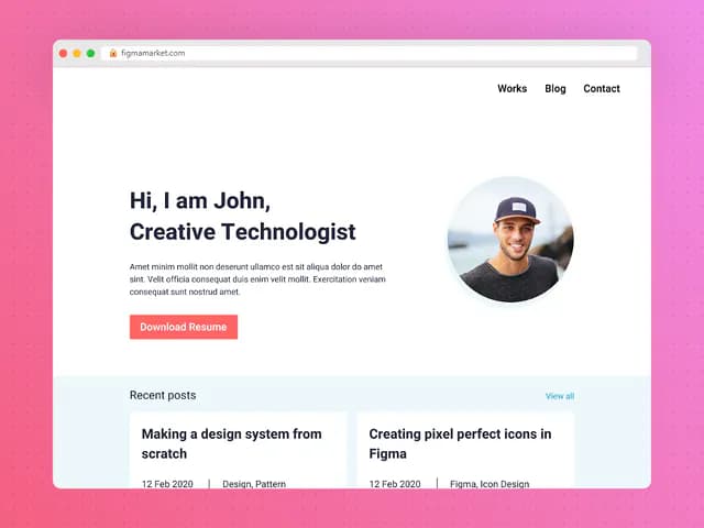 Portfolio UI for Web & Mobile Designers and Developers
