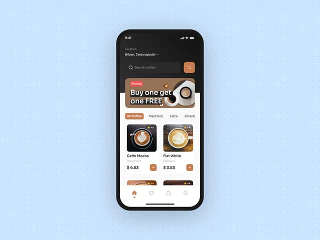 Coffee Shop Mobile App UI Kit