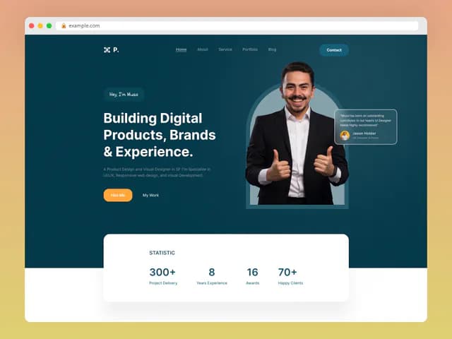 Universal One-Page Portfolio Website Design
